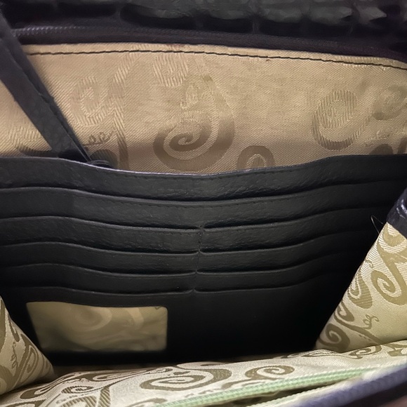 BRIGHTON Vintage - Black Crocodile-Embossed Women's Bag - Picture 5 of 13